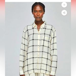 Anine Bing Aspen shirt-cream and black-size small